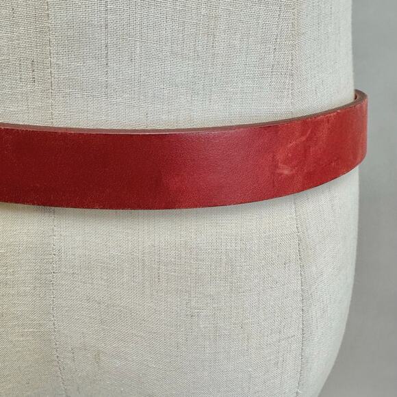 Ralph Lauren Red Leather Belt w/ Brass Buckle Size 34 RL MCMLXVII Made in Italy - Picture 10 of 16
